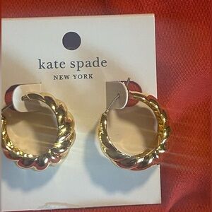 Kate Spade Twisted Gold Hoop Earrings